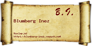 Blumberg Inez névjegykártya